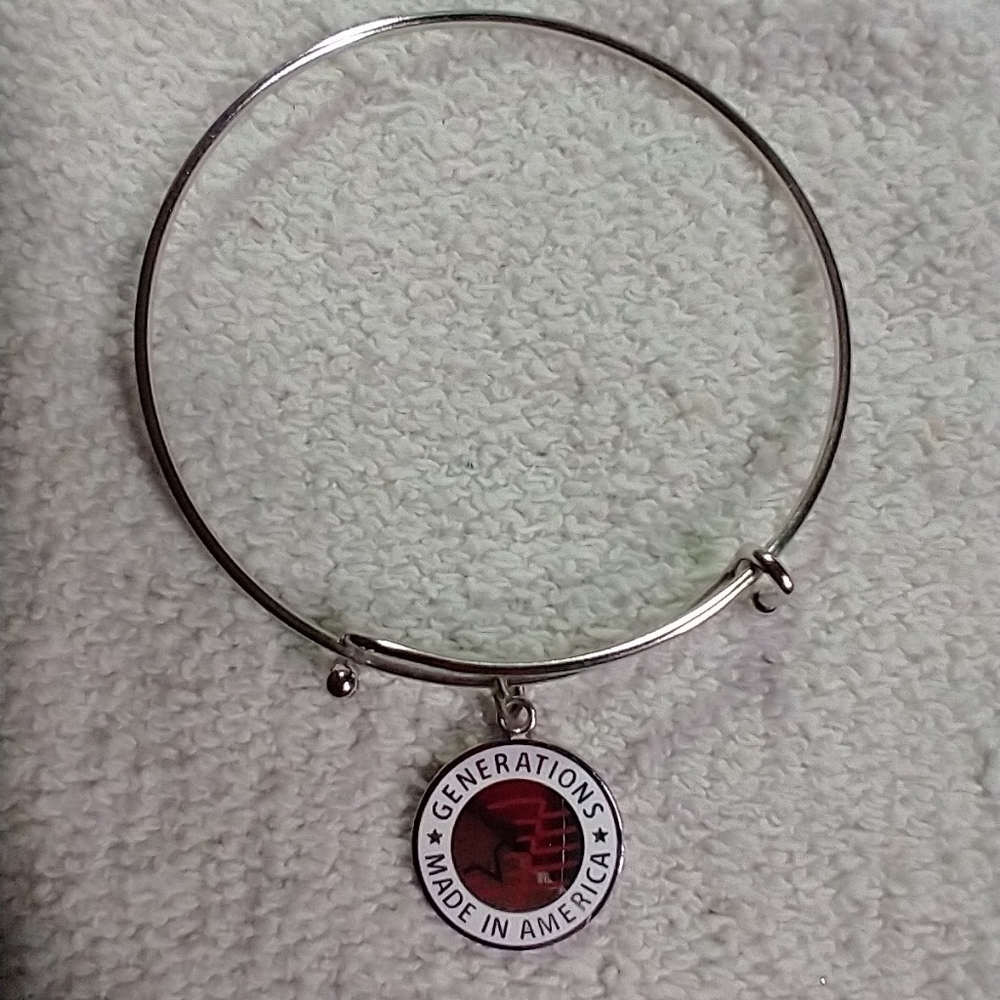 Generations made in America charm bracelet silvertone adjustable